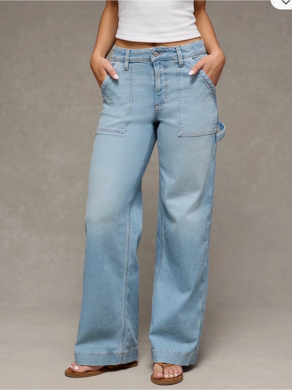 NWT American Eagle Light Blue Women's Carpenter Jeans - Casual Wide Leg